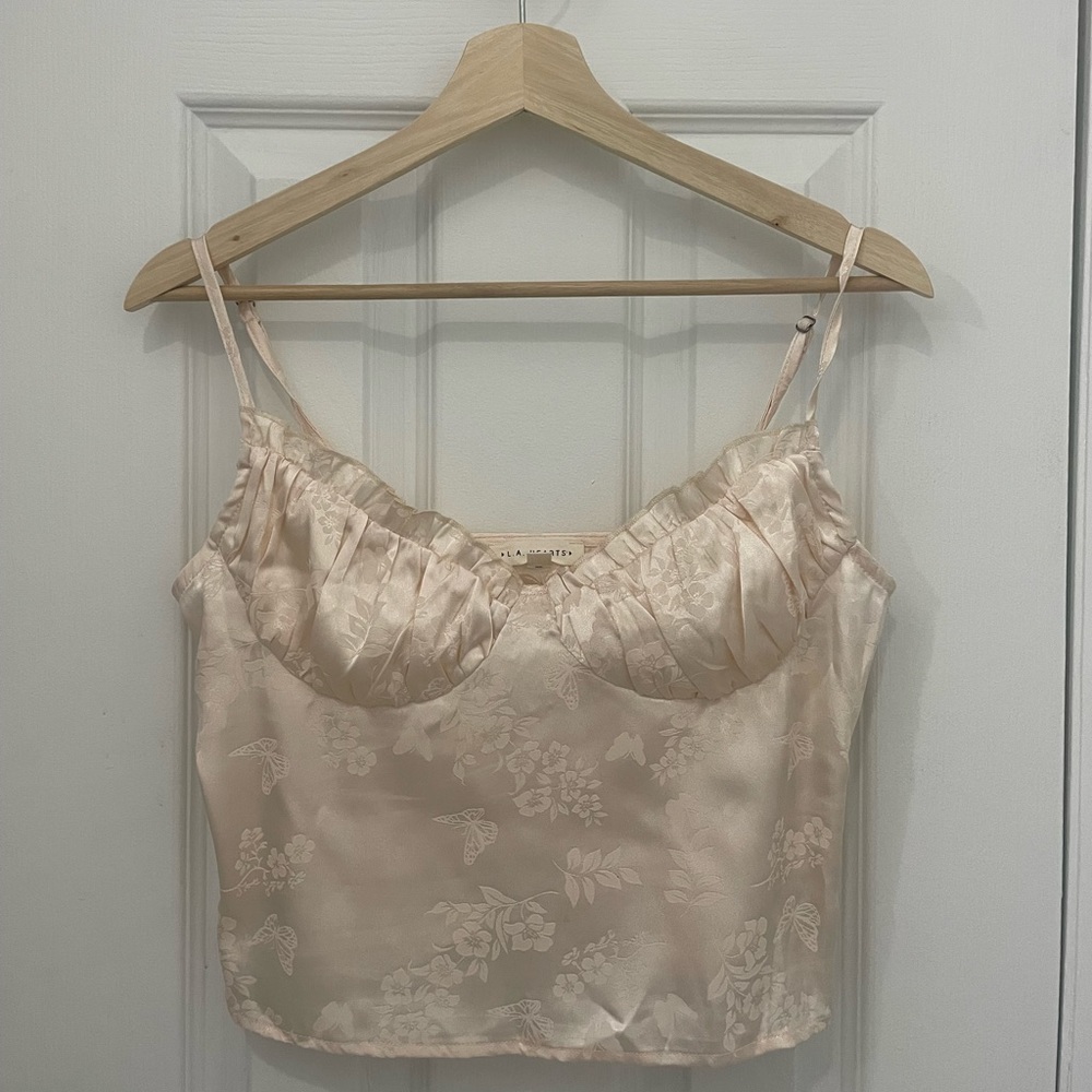 L.A. Hearts Cream Tank Top (Size Medium)